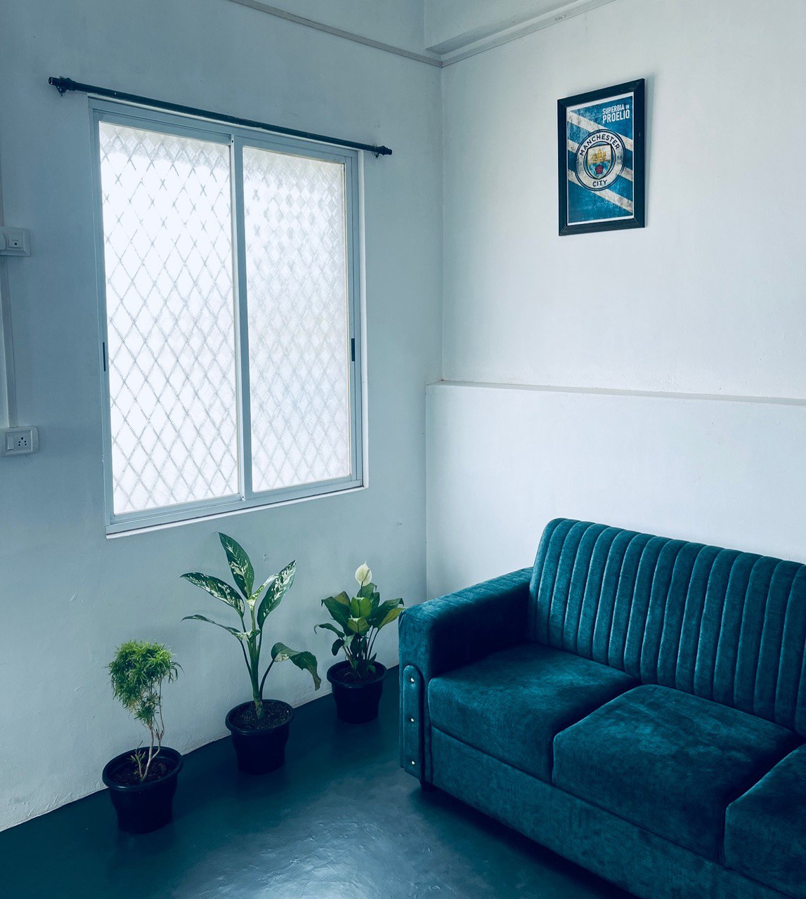 Modern co-working space with people working