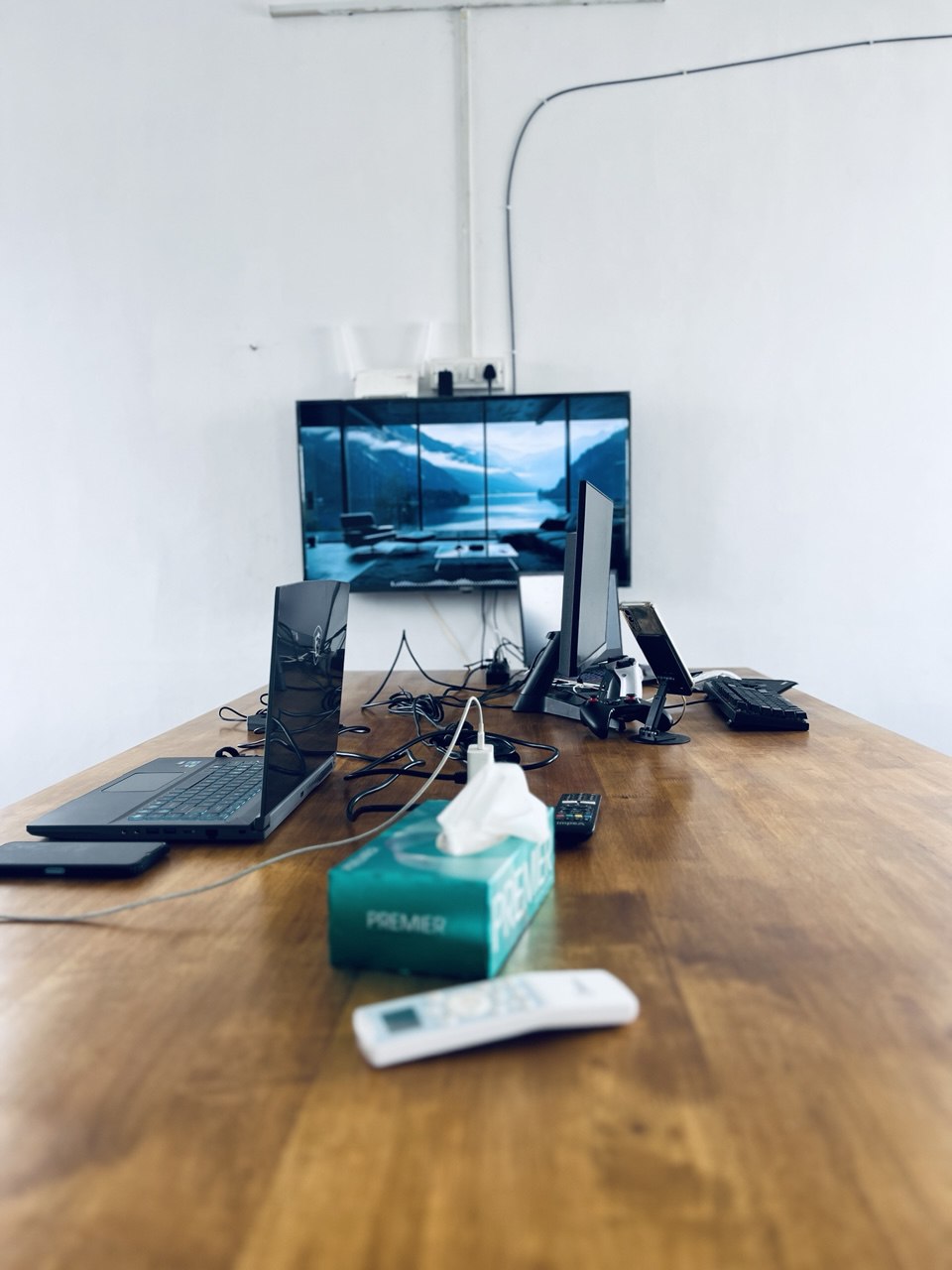 Modern co-working space with people working
